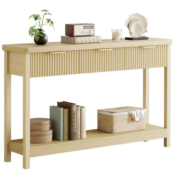 51" Wood Console Sofa Table with 3 Drawers