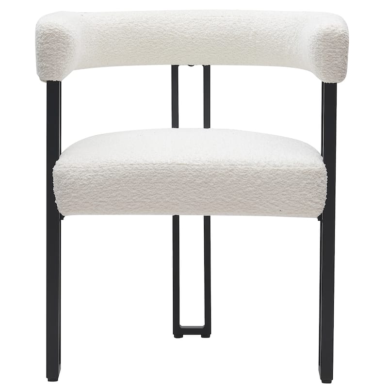 Contemporary Boucle Fabric Dining Chair, Set of 4