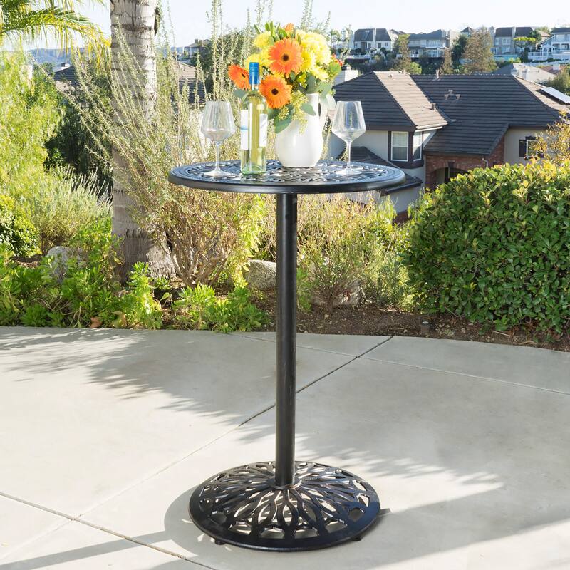 Aluminum Bar Table 41.5 Inch Copper Finish Outdoor Rustic Modern