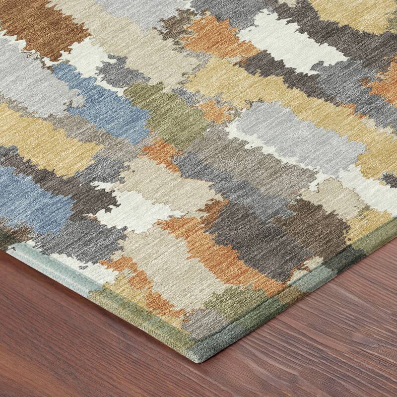 Machine Washable Indoor/ Outdoor Contemporary Stacks Chantille Rug