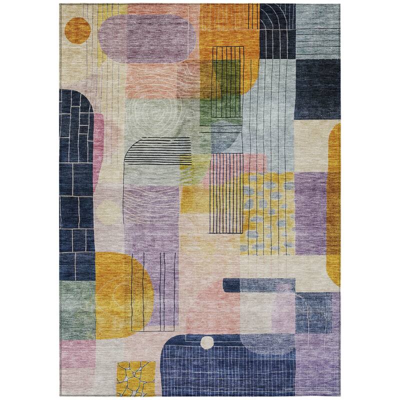 HomeRoots Abstract Transitional Rectangle Outdoor Rug