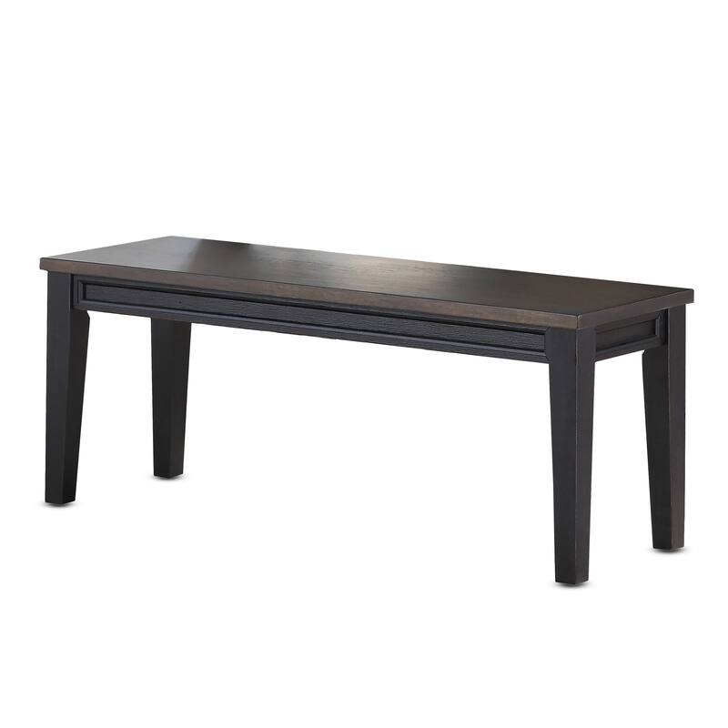 Steve Silver Ralston Two-Tone Ebony and Driftwood Dining Bench