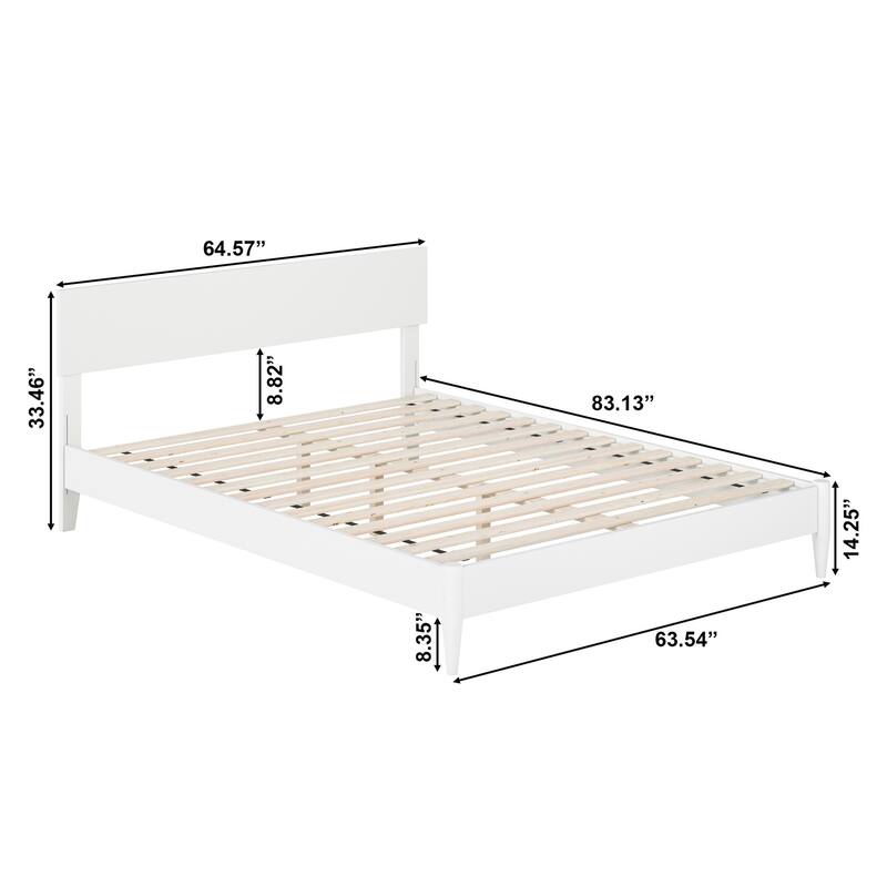 Aria Solid Wood Modern Low Profile Platform Bed