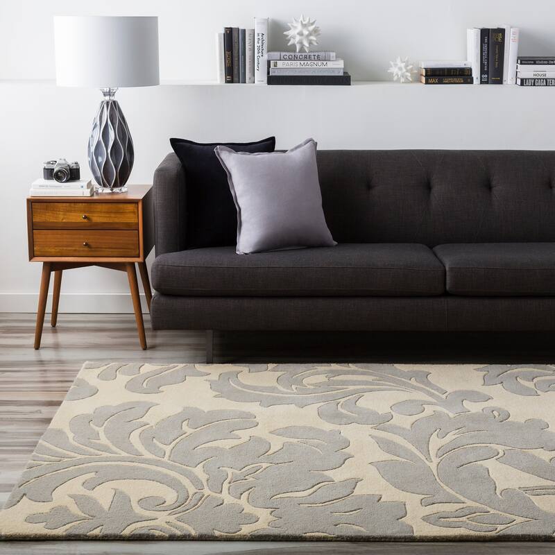 Hand-tufted Paisley Floral Round Wool Area Rug - Overstock - 9260727