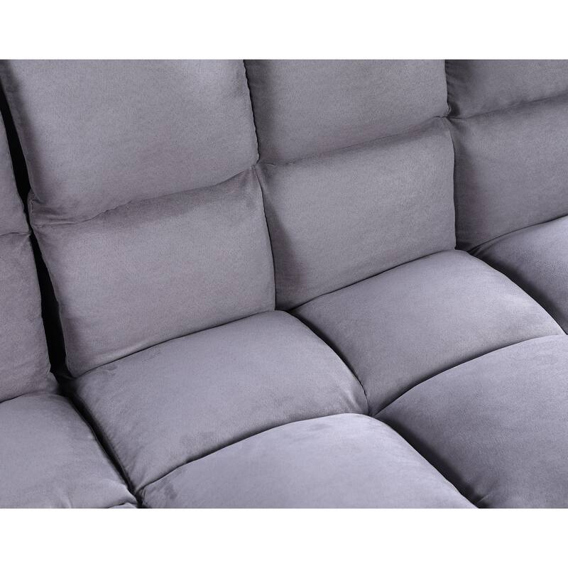 Grey Suede Foldable Futon Sofa Bed Bed Bath & Beyond 34257815