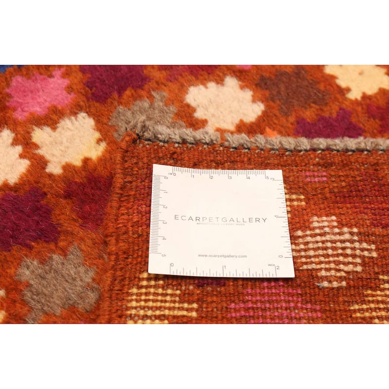 ECARPETGALLERY Hand-knotted Afghan Burnt Orange Wool Rug - 2'9 x 9'7