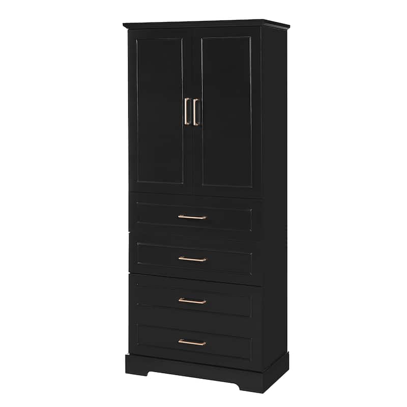 72.2"Tall Freestanding Bathroom Cabinet With 3 Drawers (Partitioned, Standard, Deep), Adjustable Shelf,Soft-Close Doors