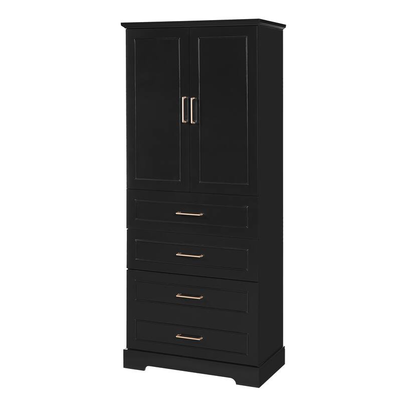 Bathroom Storage Cabinet with Drawers and Adjustable Shelf, Clothes Cabinet Floor Cabinet with Anti-Tip Kit