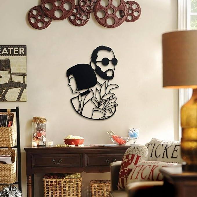 Metal Wall Art, Leon & Mathilda, Home Office and Living Room Decoration
