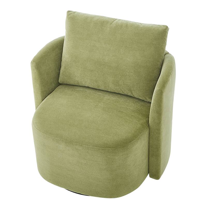 Armchair Barrel Chair with Cushioned Backrest and Soft Armrests, Swivel Chair Accent Chair Lounge Chair