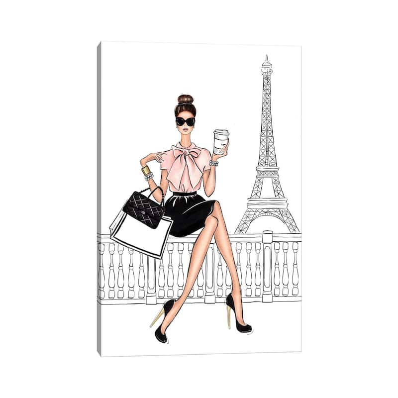 iCanvas "By The Eiffel Tower Brunette" by LaLana Arts Canvas Print