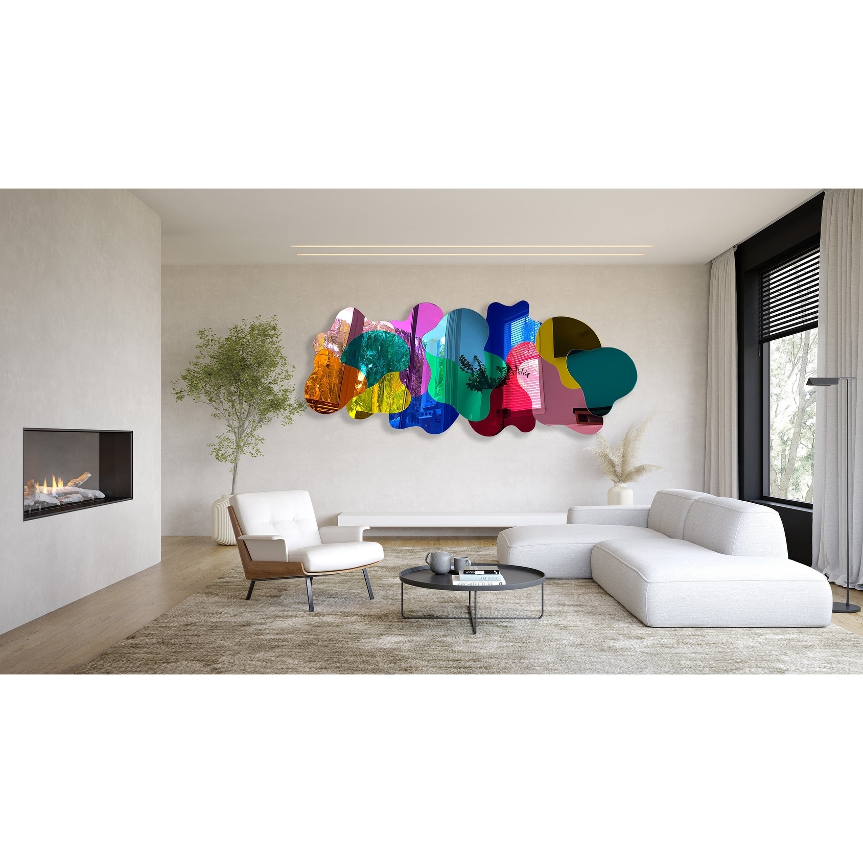Oversized Multicolor Squares /Transparent Acrylic Art / Wall Sculpture/Abstract Wall Decor/ 3D Wall Art - See Description