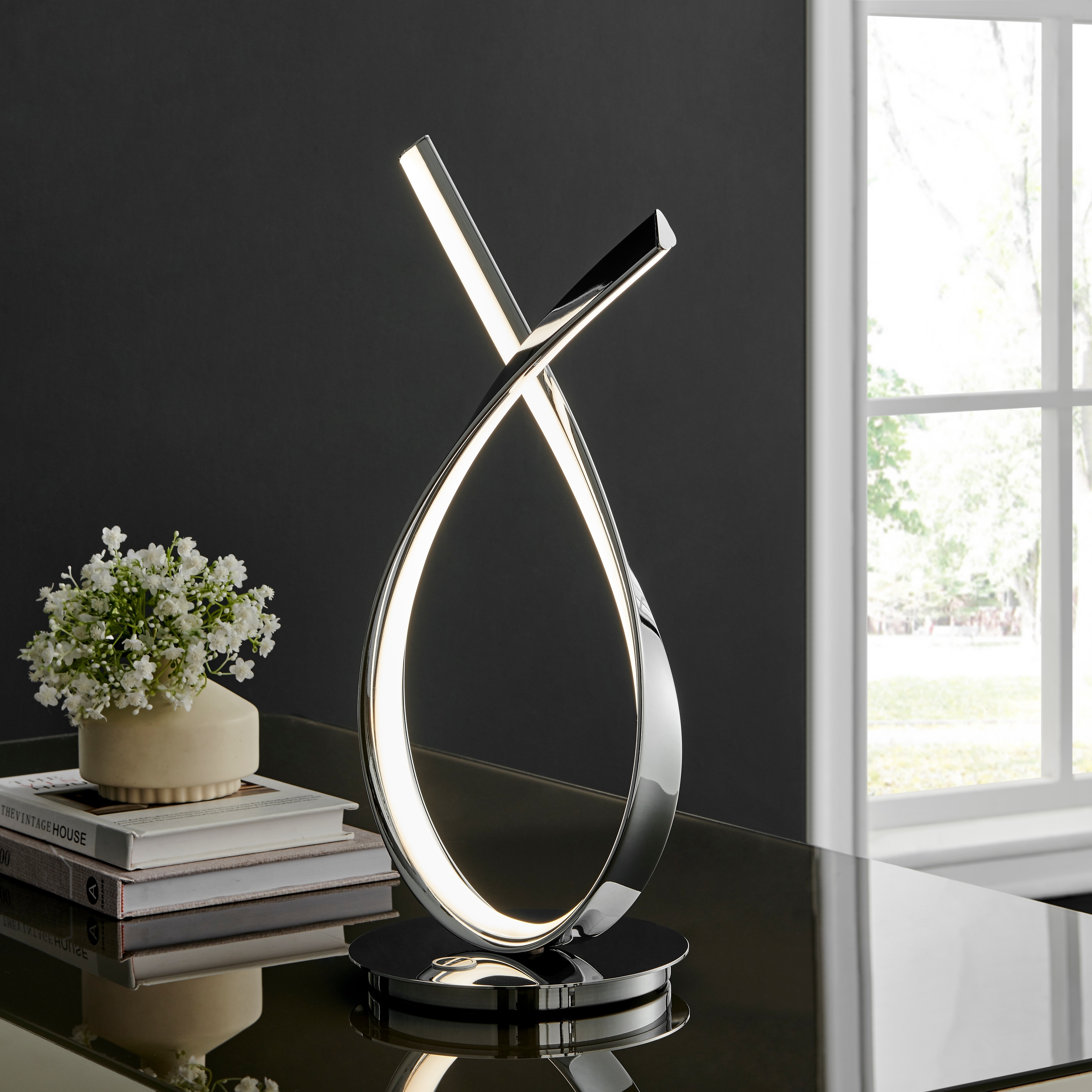 Murphy Touch Dimmable Integrated LED Chrome Table Lamp