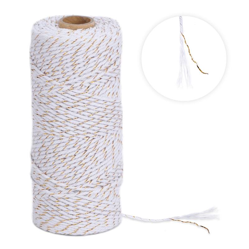 VECELO White Garden Twine Strong Hemp Rope for Gardening Plant Tie Floristry Crafts Gift Wrapping Packing Decor