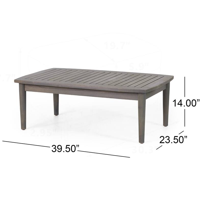 Acacia Wood Loveseat & Coffee Table Set for Outdoor Use
