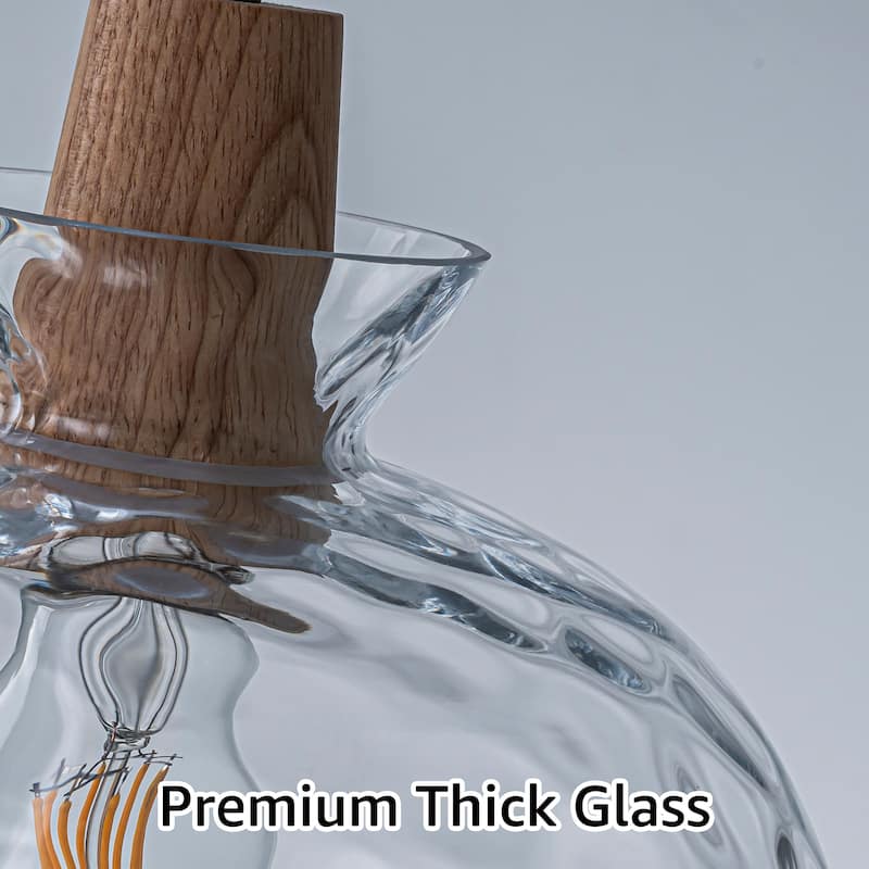 Starsky 1-Light Modern Hammered Ripple Glass Pendant