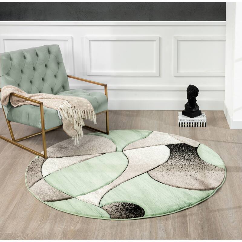 Rhodes Collection Abstract Designed Area Rug