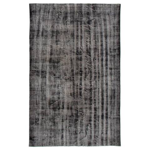ECARPETGALLERY Hand-knotted Color Transition Black Wool Rug - 5'11 x 9'6