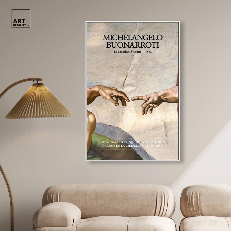 Touching Fingers Canvas by Art Remedy