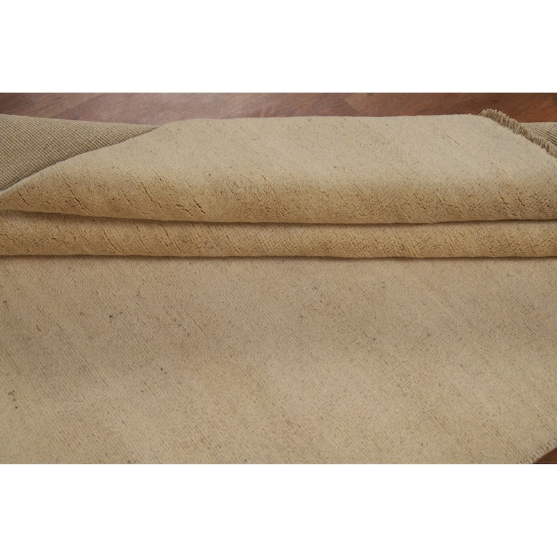 Modern Solid Gabbeh Oriental Rug Handmade Wool Carpet - 4'7"x 6'4"