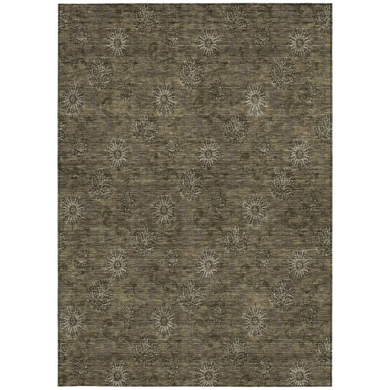 HomeRoots Floral Transitional Rectangle Outdoor Rug