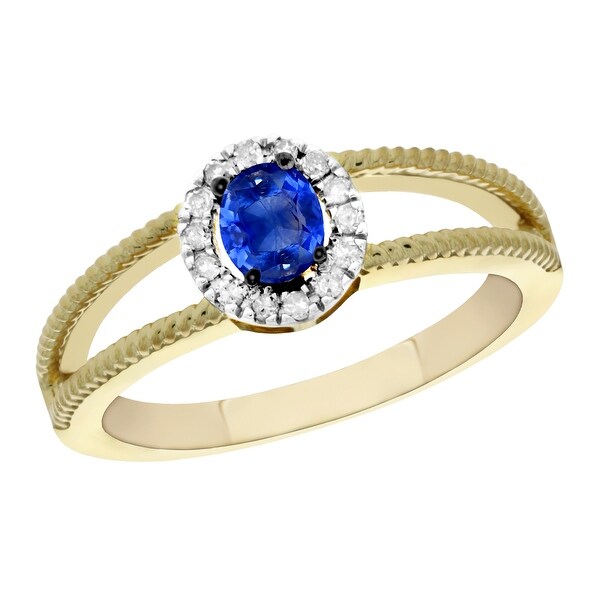 Shop Prism Jewel 0.44CT Blue Sapphire with White Diamond ...