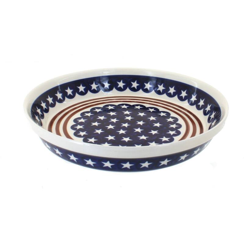 Blue Rose Polish Pottery 879 Zaklady Pie Plate