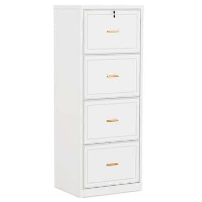 Solid Wood 4-Drawer Lockable Vertical File Cabinet