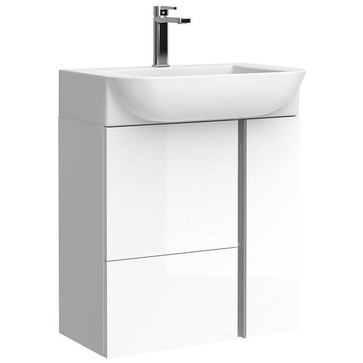 WS Bath Collections Camilia C55 Camilia 22" Wall Mounted Single Basin - Glossy White