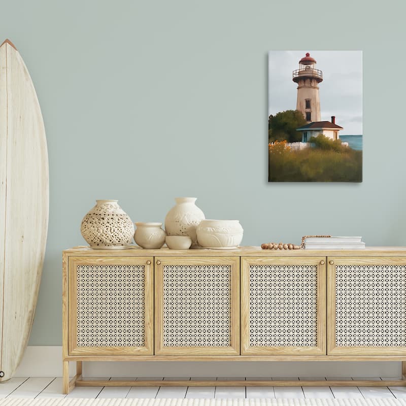 Stupell Scenic Summer Lighthouse View Canvas Wall Art Design By Elizabeth Medley