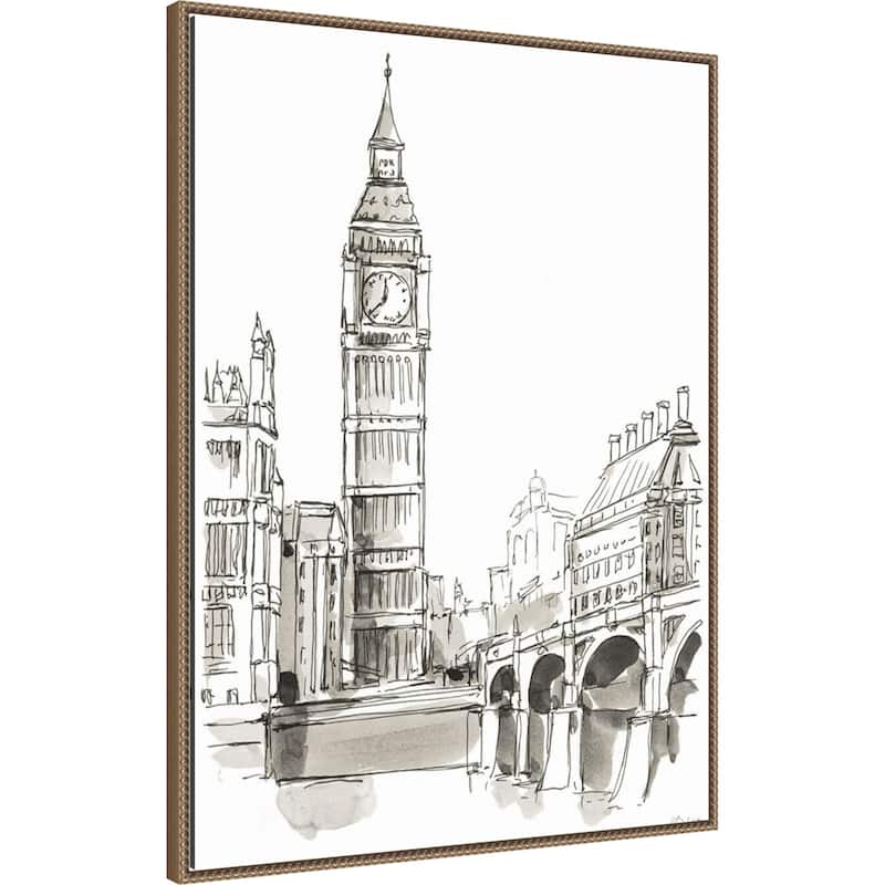 Pen and Ink Travel Studies No. 2 by Ethan Harper Framed Canvas Wall Art Print