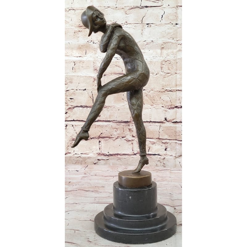 Dancer By D.H. Chiparus Bronze Sculpture Art Nouveau Figure Home Decor