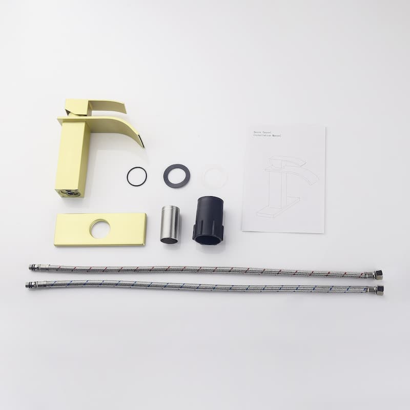 Single Handle Waterfall Spout Bathroom Vanity Sink Faucet
