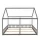 preview thumbnail 10 of 18, Twin Size House Platform Beds, 2-in-1 Shared Beds with Railing, Sturdy Pine and MDF Construction, Safe Design, Grey
