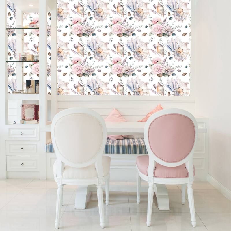 Ocean Sea Shells Removable Wallpaper - 24'' inch x 10'ft