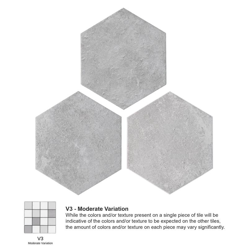 TileGen. Dakota 8" x 9" Porcelain in Base Grafito Wall & Floor Tile (25 tiles/10 sqft.)