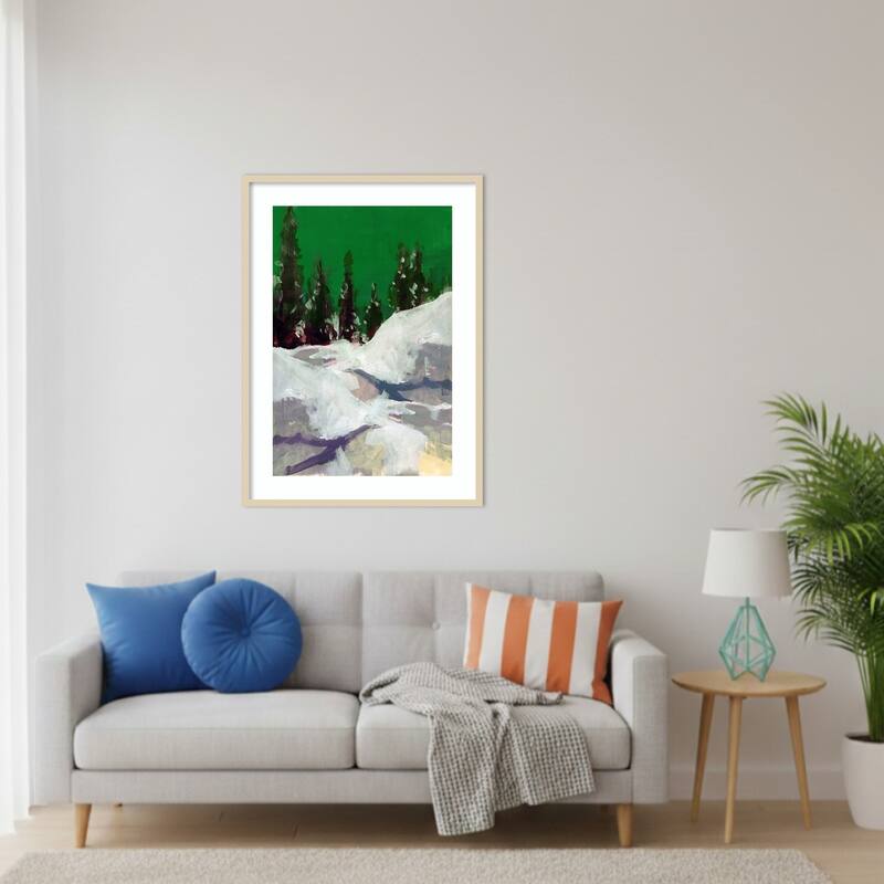 Winter Scene In the Forest 2 by Cartissi Wood Framed Wall Art Print
