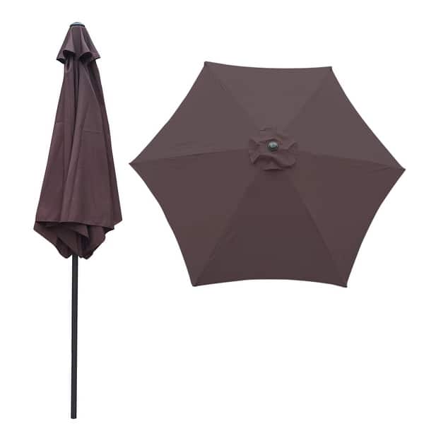 cheap patio table umbrellas 10Ft Patio Umbrella, Outdoor Table Umbrella With Push Button Tilt And Crank, Uv Protection Waterproof Market Sun Umbrella With 8 Sturdy Ribs For
