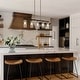 preview thumbnail 4 of 9, Alva Modern 5-Light Black Gold Chandelier Glass Linear Island Lights for Dining Room - 36" L x 3" W x 8" H