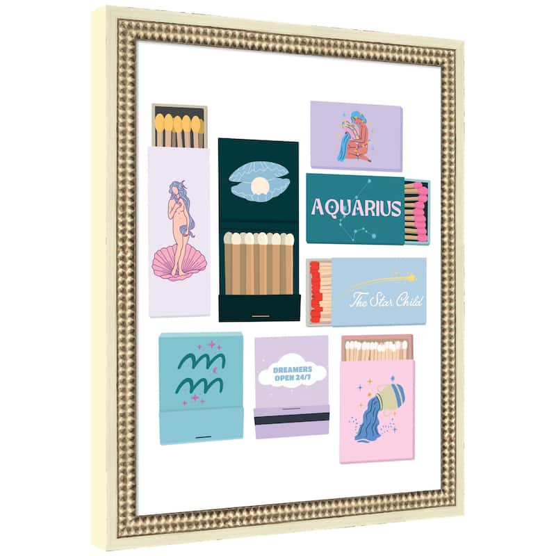 Kate and Laurel Aquarius Matchbooks 14x18 FC by Megan Ryan Framed Wall Art Print