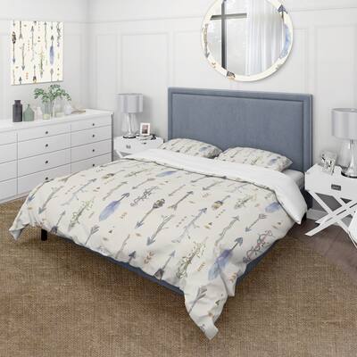 Designart 'Boho Art Arrows Seamless Pattern' Bohemian & Eclectic Duvet Cover Set
