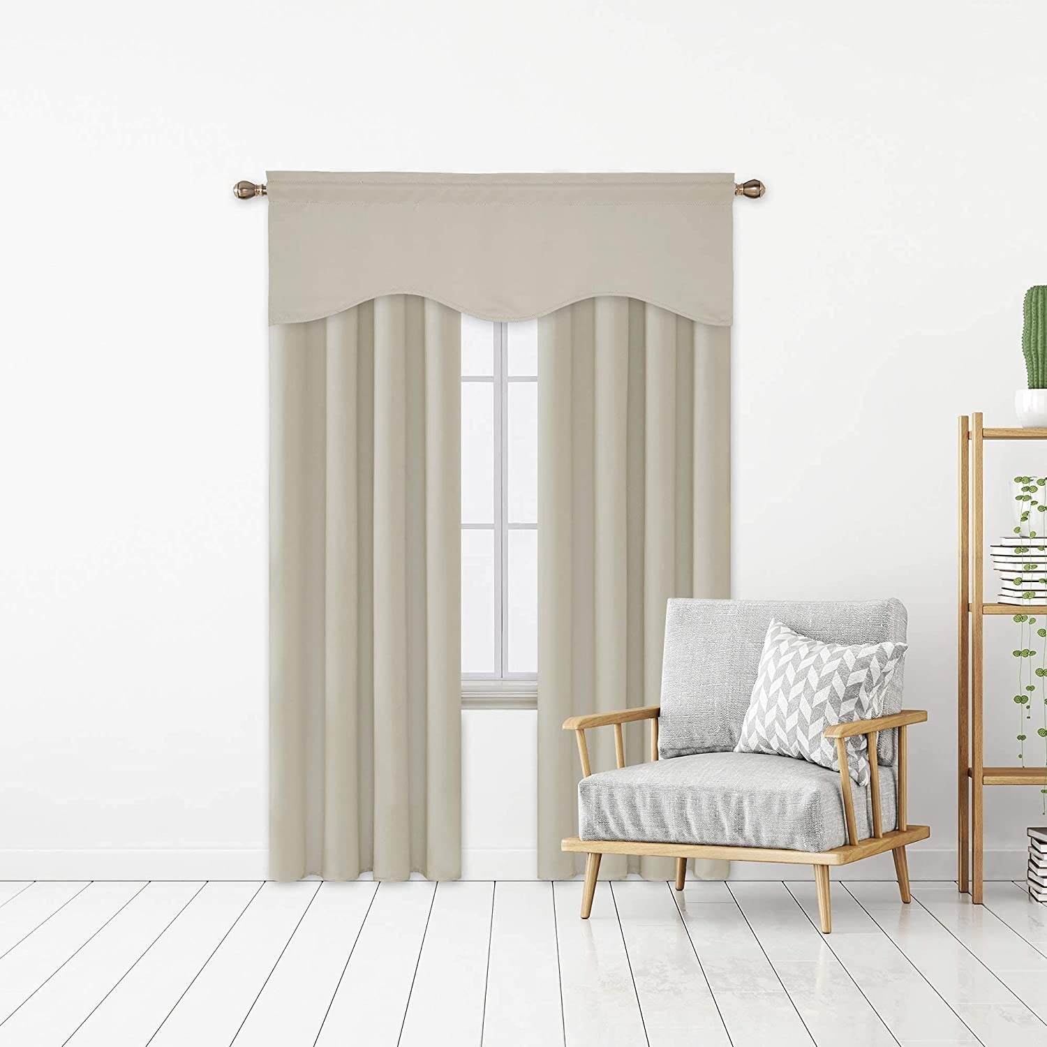 Deconovo Mix & Match Blackout 2 Panel and Valance 1 Panel Curtain Panel Set (3 Panel)