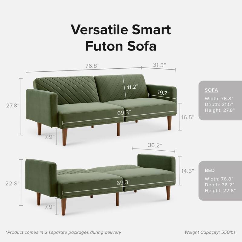 Mopio Chloe Futon Convertible Sofa Sleeper Futon