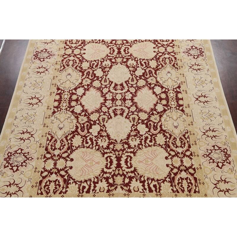 Vegetable Dye Floral Peshawar Oriental Area Rug Wool Hand-knotted - 9'0" x 11'10"