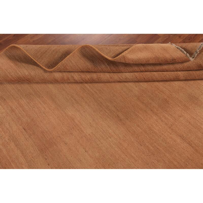 Modern Gabbeh Area Rug Handmade Oriental Solid Wool Carpet - 5'7" x 7'11"