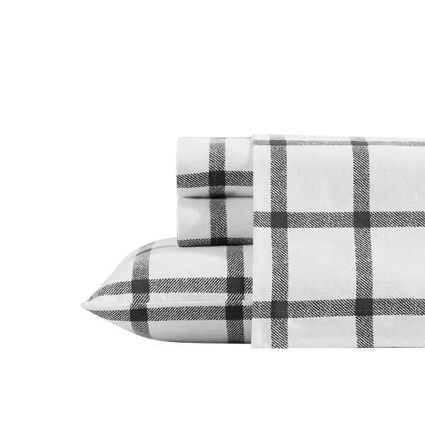 Eddie Bauer Printed Cotton Flannel Sheet Set - Full - Bunkhouse Plaid Grey