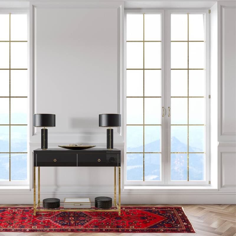 ECARPETGALLERY Hand-knotted Andelz Red Wool Rug - 3'6 x 10'7