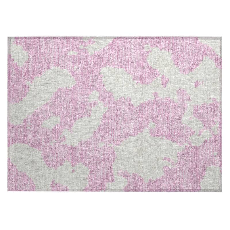 Machine Washable Indoor/ Outdoor Contemporary Abstract Chantille Rug