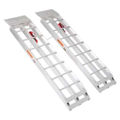 2PCS ATV Ramp for Dual Runner Shed Aluminum Ramps with Punch Plate Surface