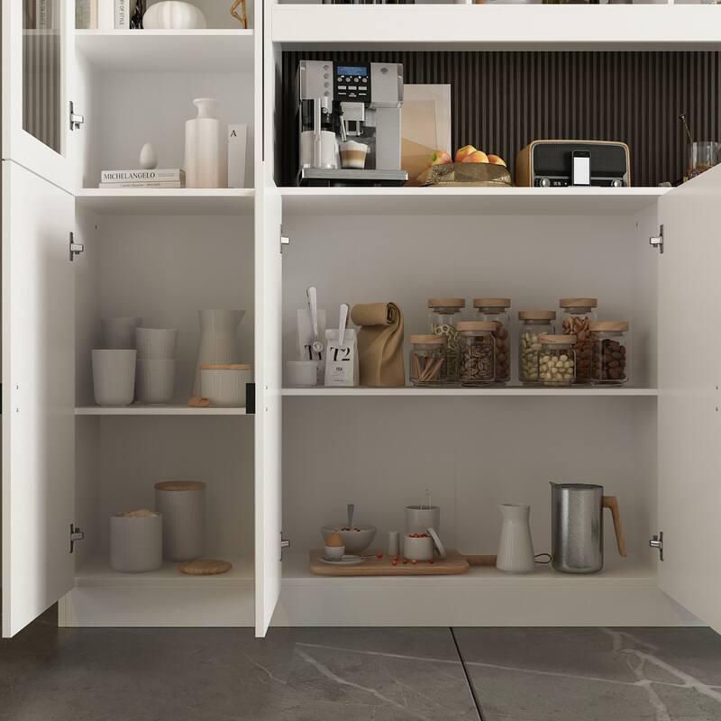 Timechee Combined Bookcase Display Cabinet Pantry Kitchen Cabinet